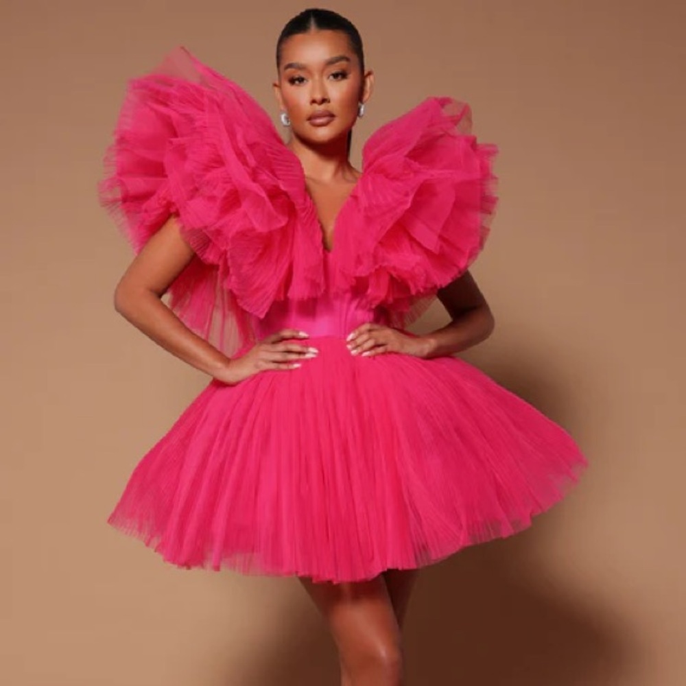 Fashion Nova Pink Tulle Dress